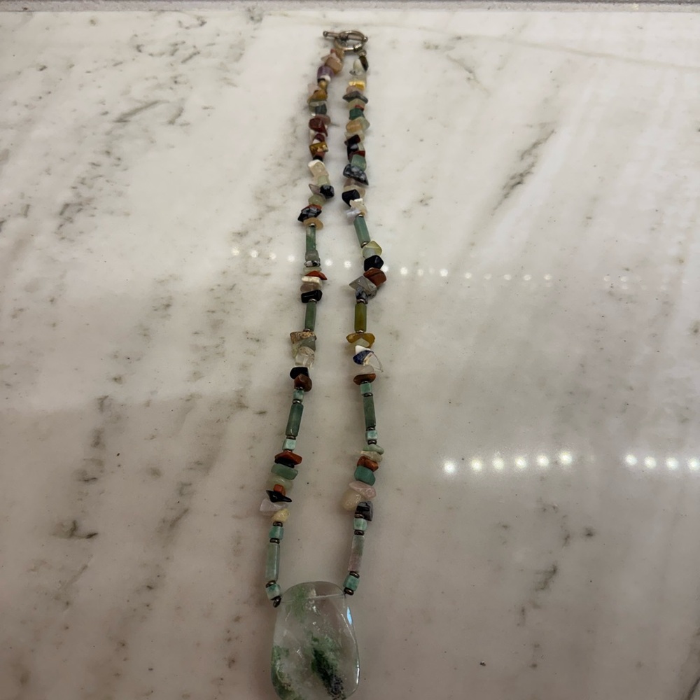 Multicolor Beaded Necklace with Pendant